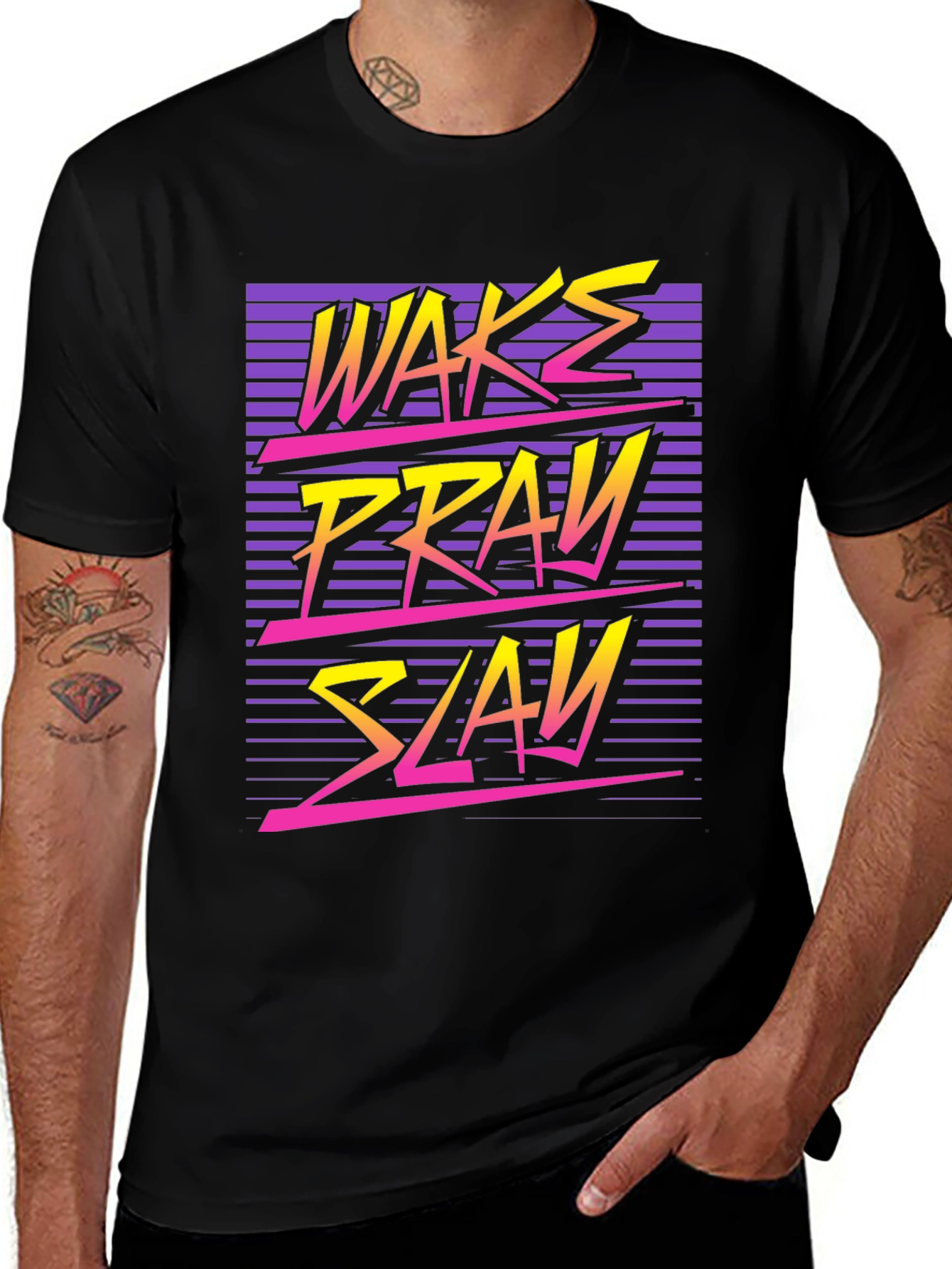 Wake Pray Slay Retro Graphic Tee