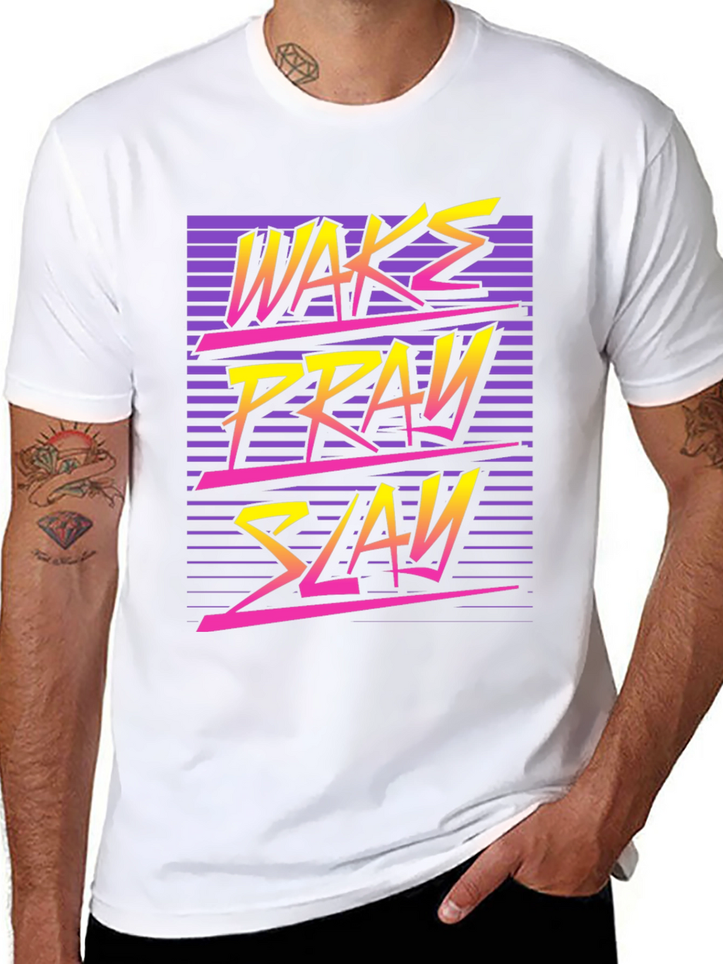 Wake Pray Slay Retro Graphic Tee