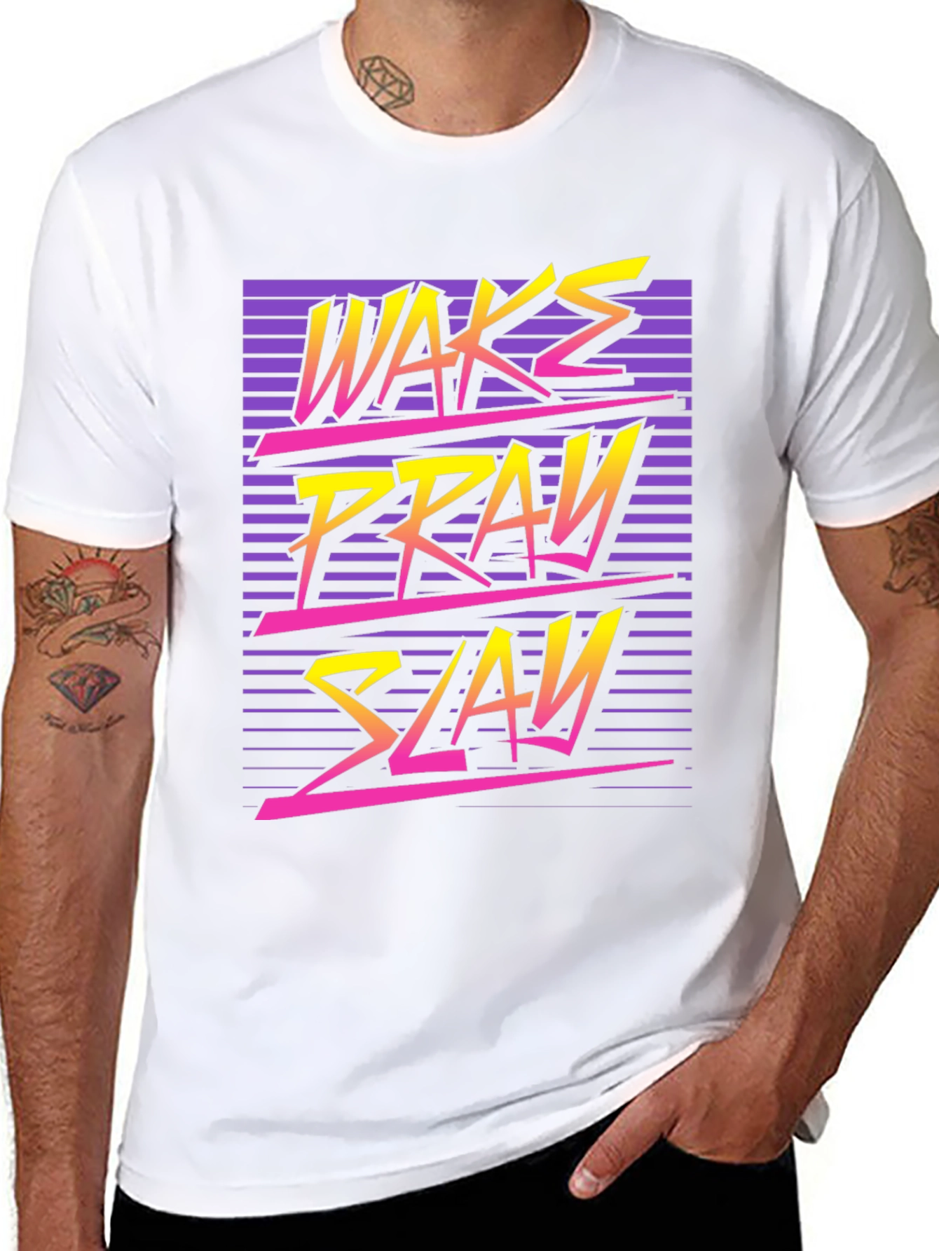 Wake Pray Slay Retro Graphic Tee