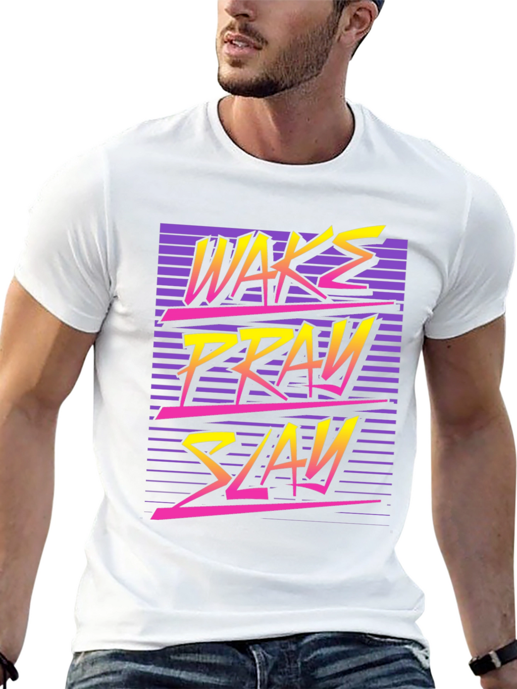 Wake Pray Slay Retro Graphic Tee