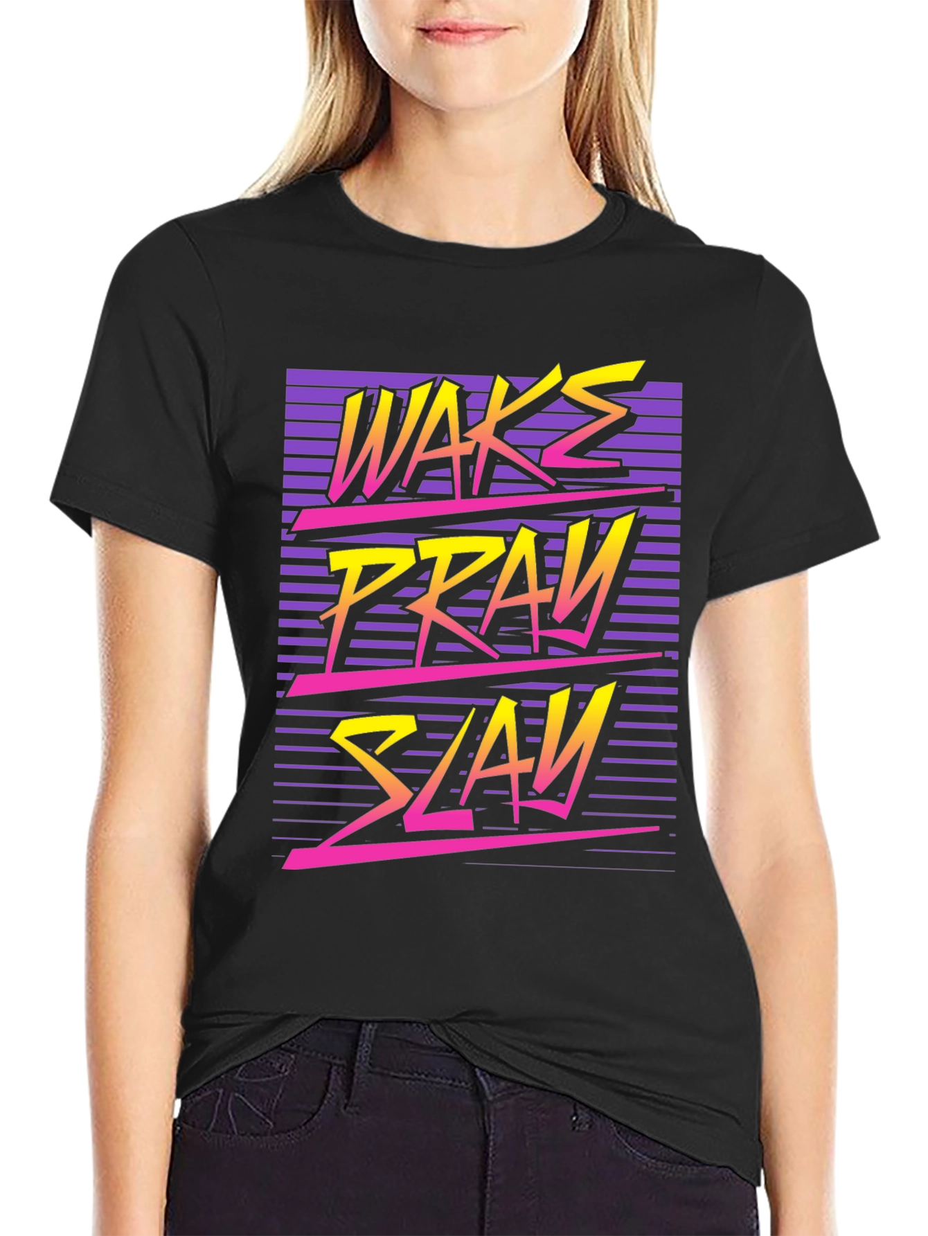 Wake Pray Slay Retro Graphic Tee