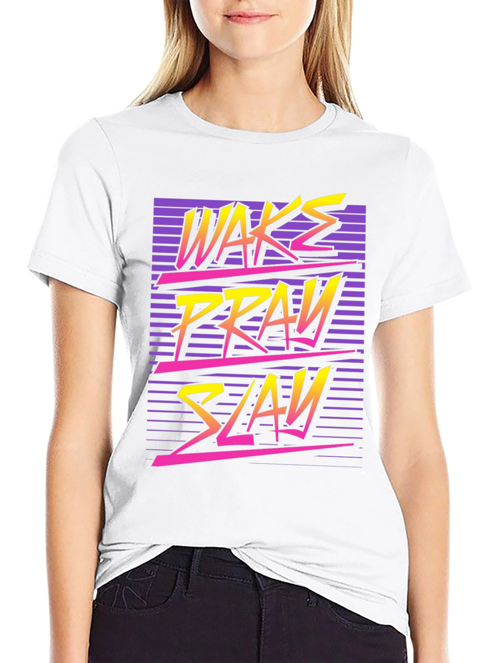 Wake Pray Slay Retro Graphic Tee