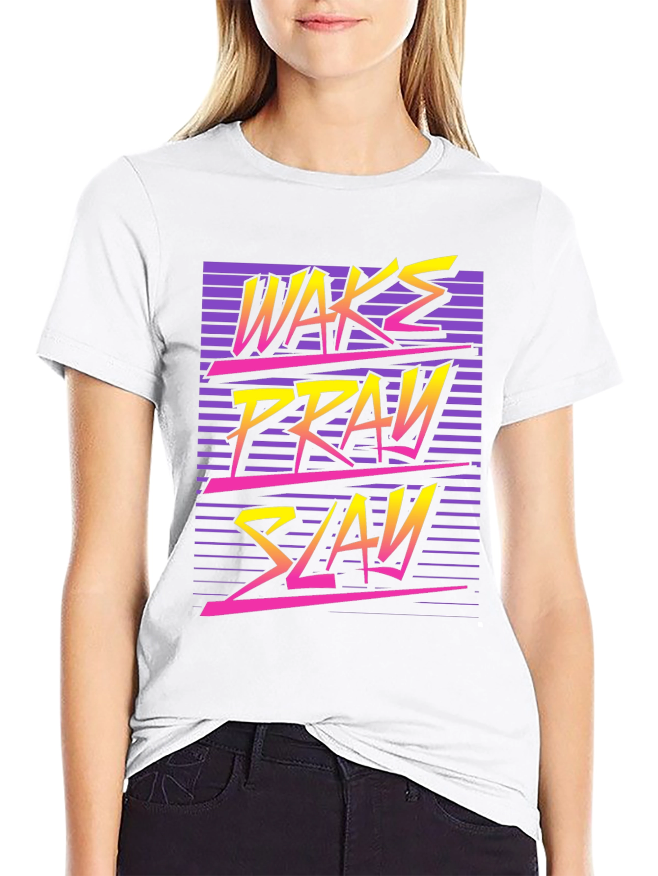 Wake Pray Slay Retro Graphic Tee