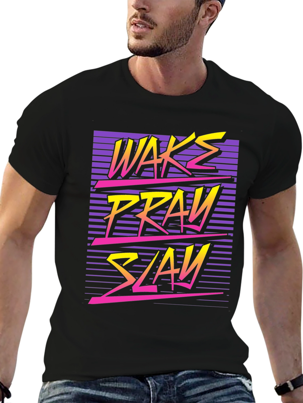 Wake Pray Slay Retro Graphic Tee