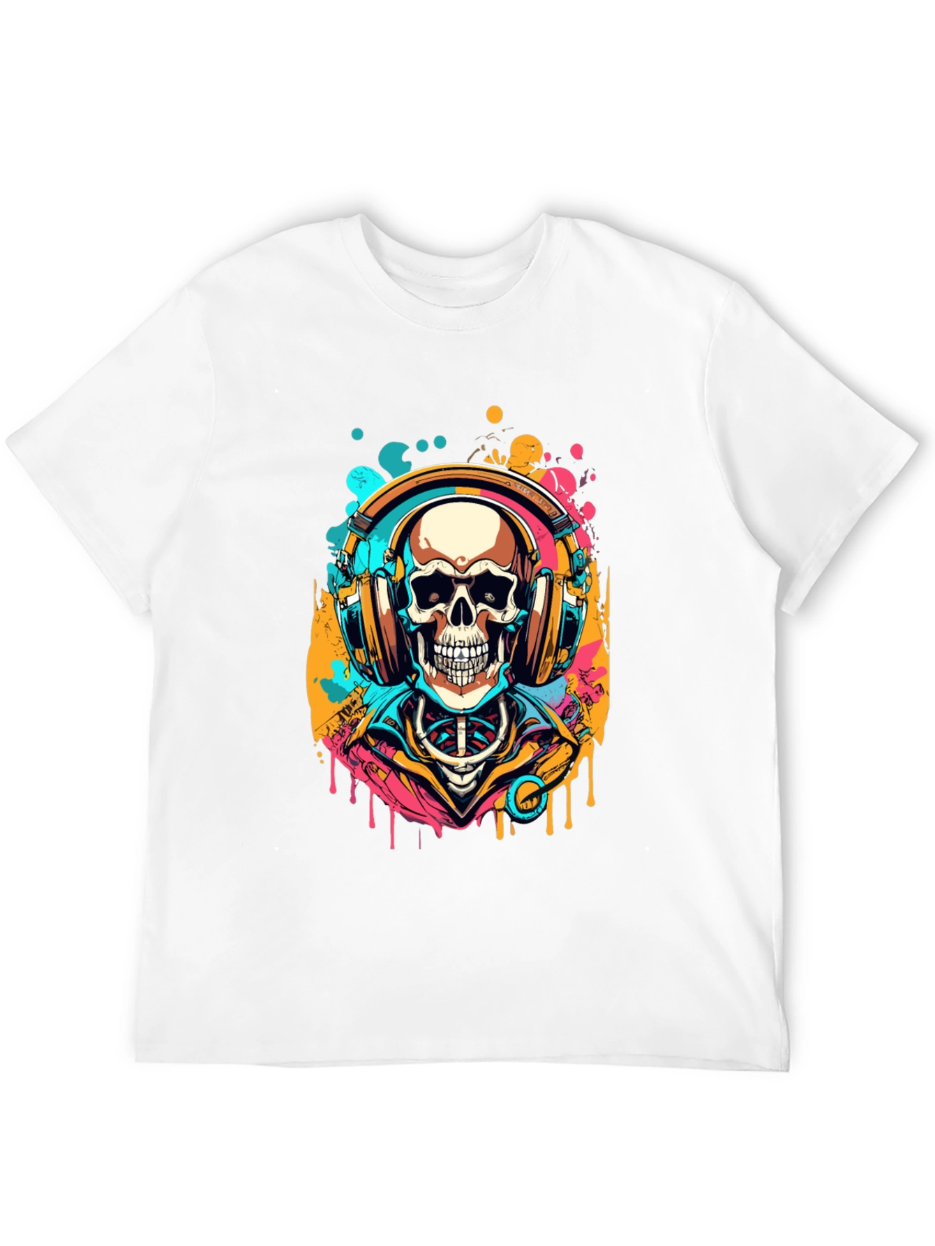 Skull Headphones Graphic Tee - Music Lover Shirt