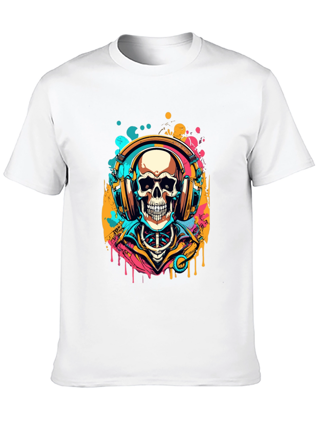 Skull Headphones Graphic Tee - Music Lover Shirt