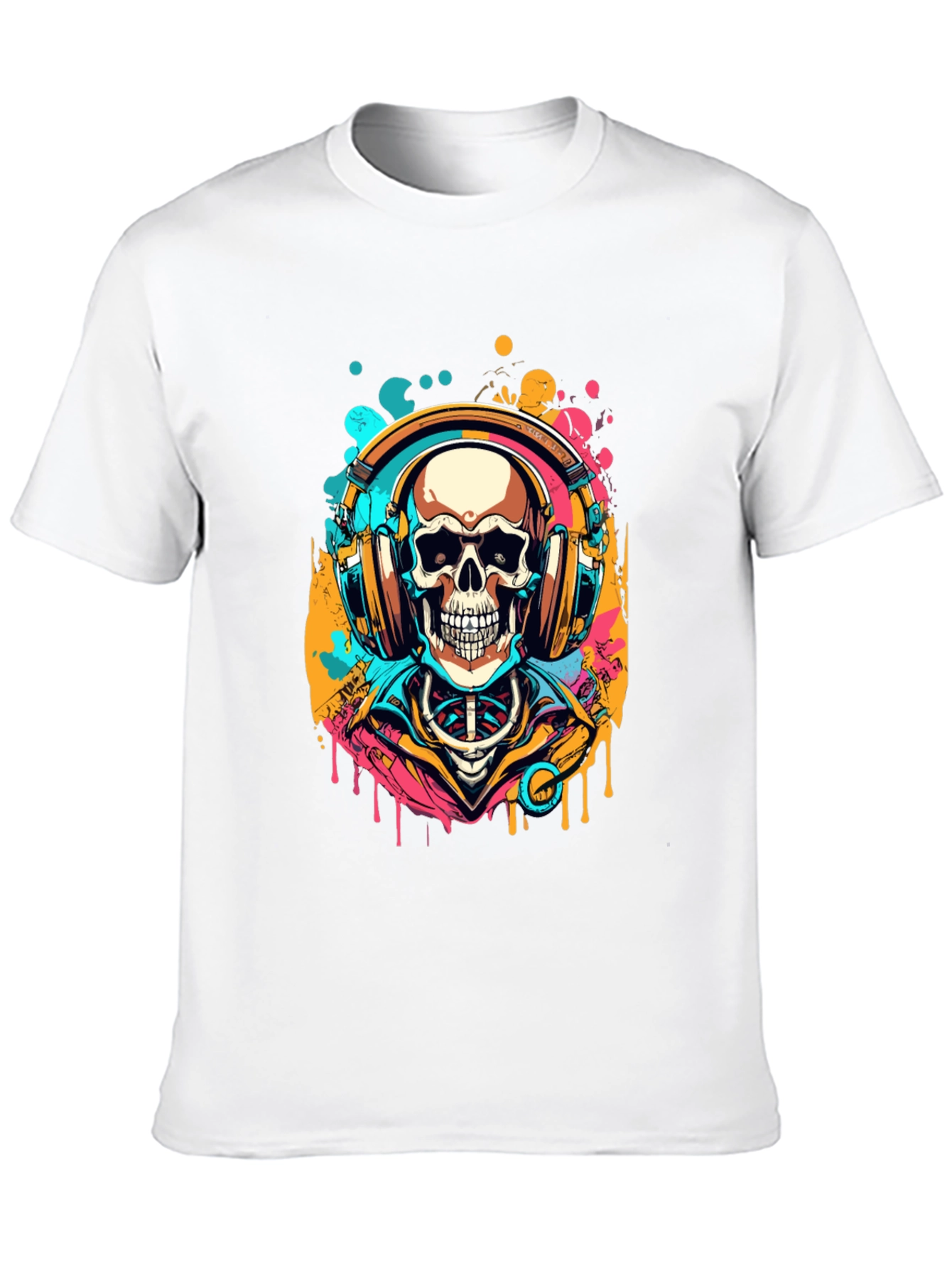 Skull Headphones Graphic Tee - Music Lover Shirt