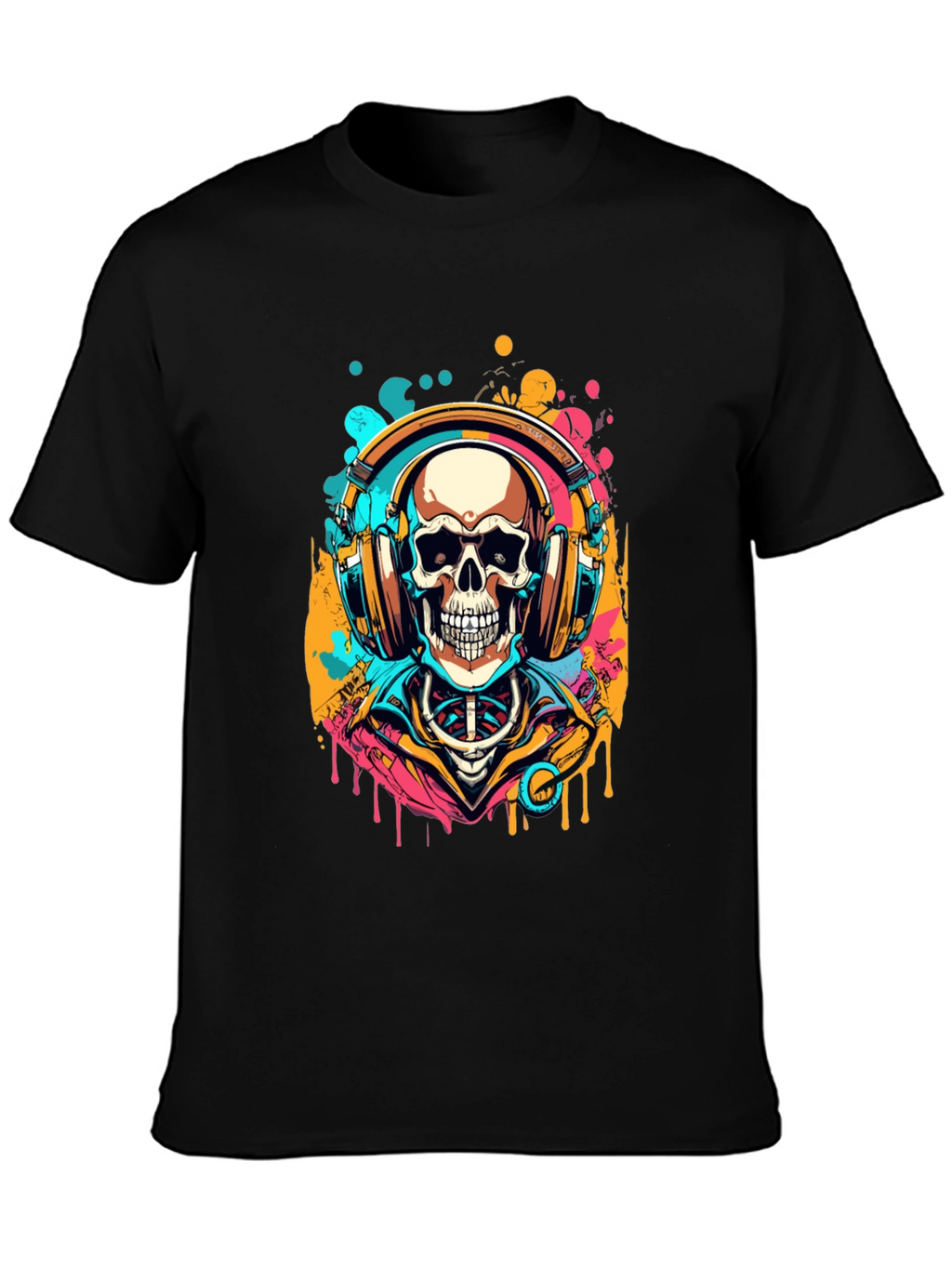 Skull Headphones Graphic Tee - Music Lover Shirt