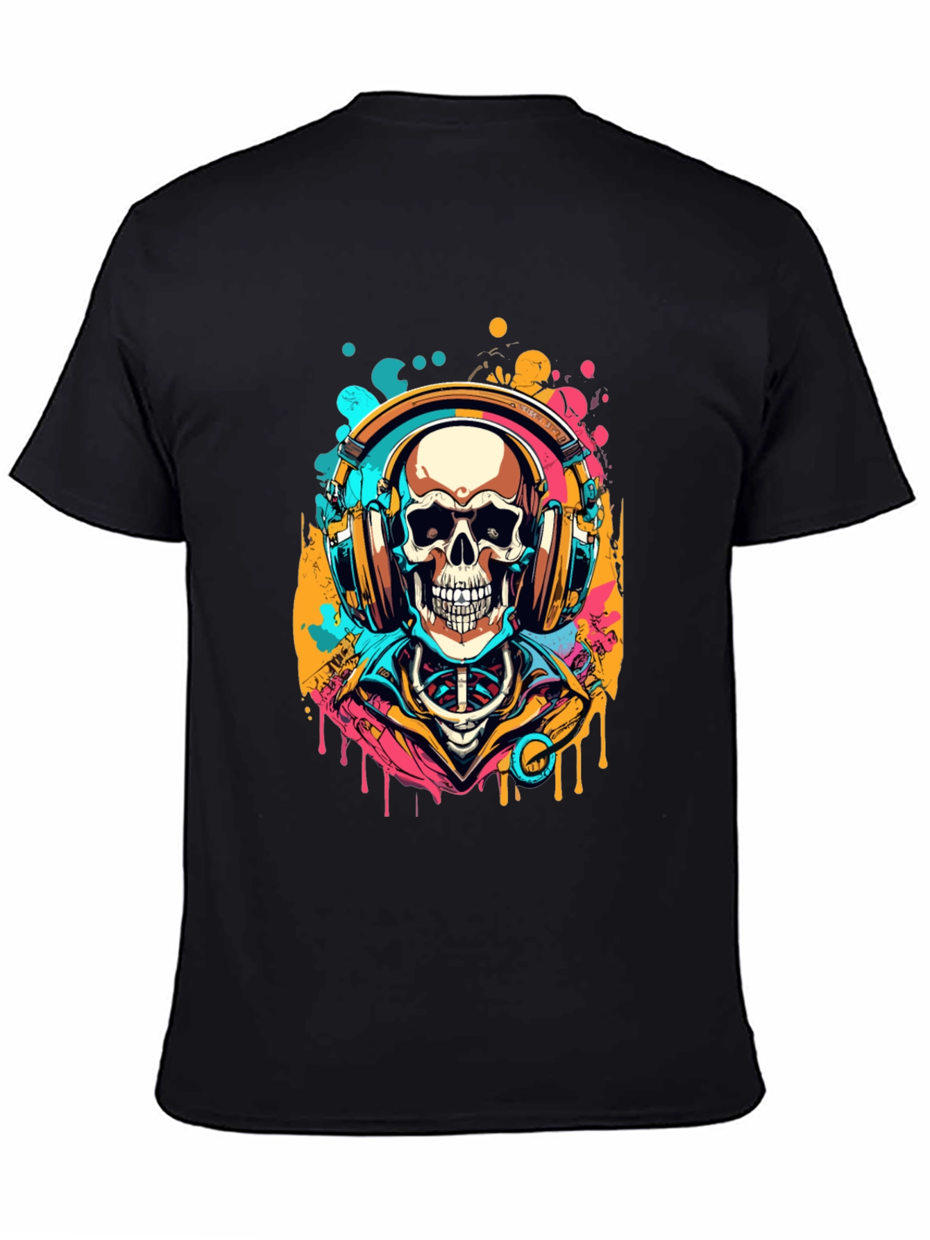 Skull Headphones Graphic Tee - Music Lover Shirt