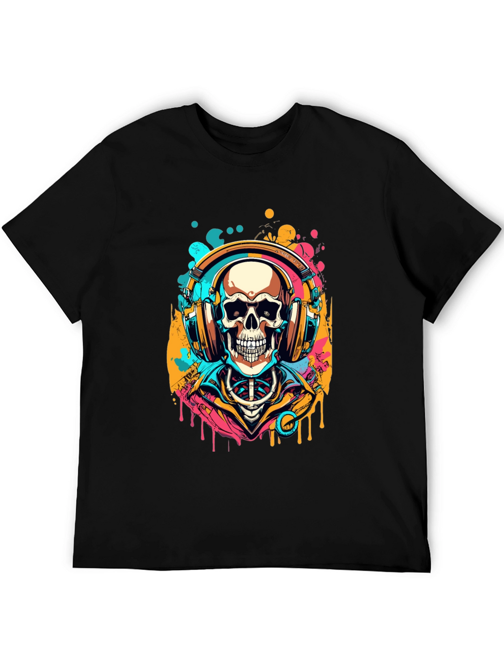 Skull Headphones Graphic Tee - Music Lover Shirt
