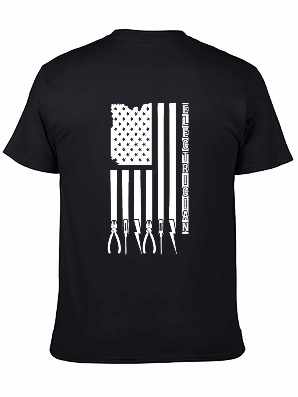Electrician American Flag Graphic T-Shirt