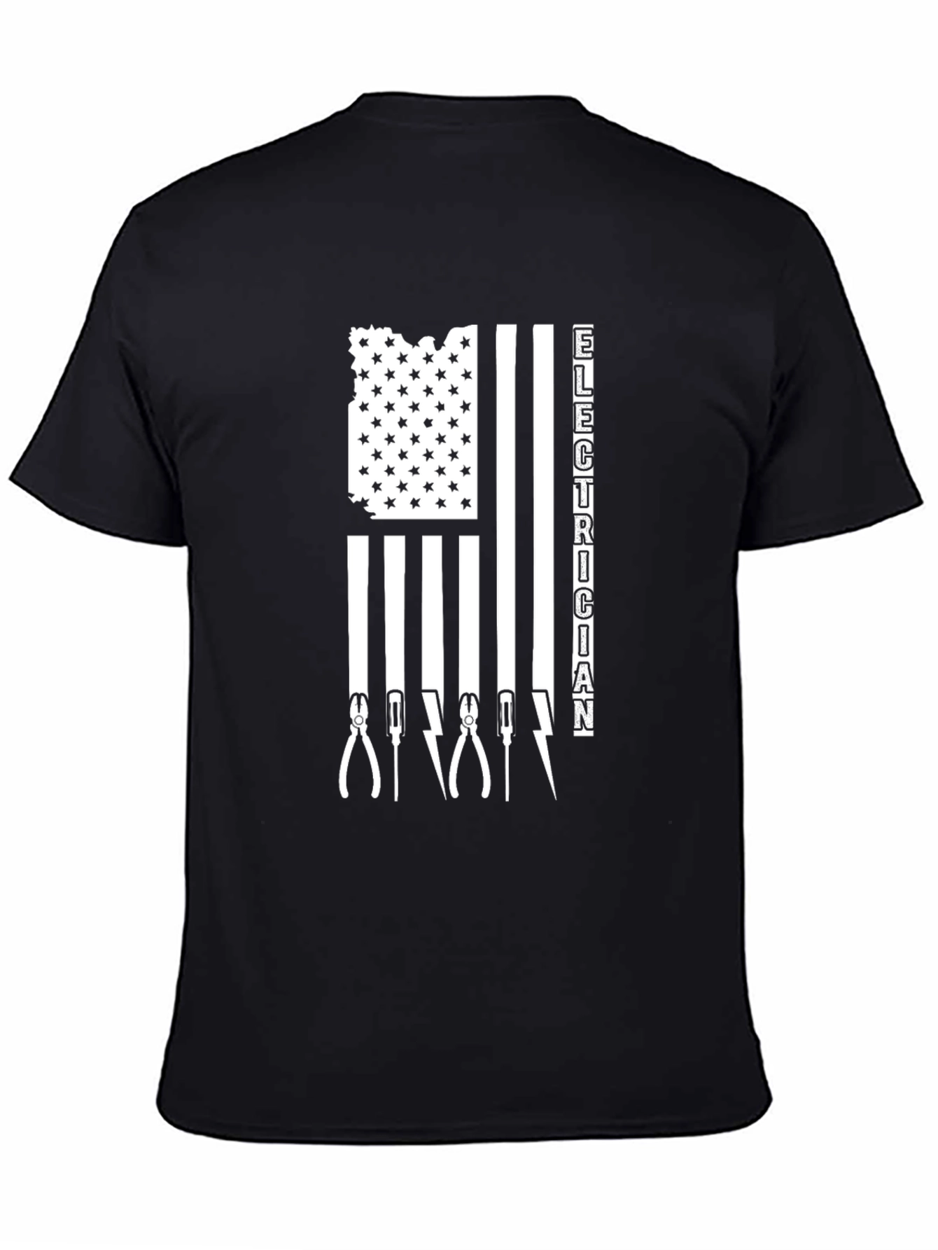Electrician American Flag Graphic T-Shirt