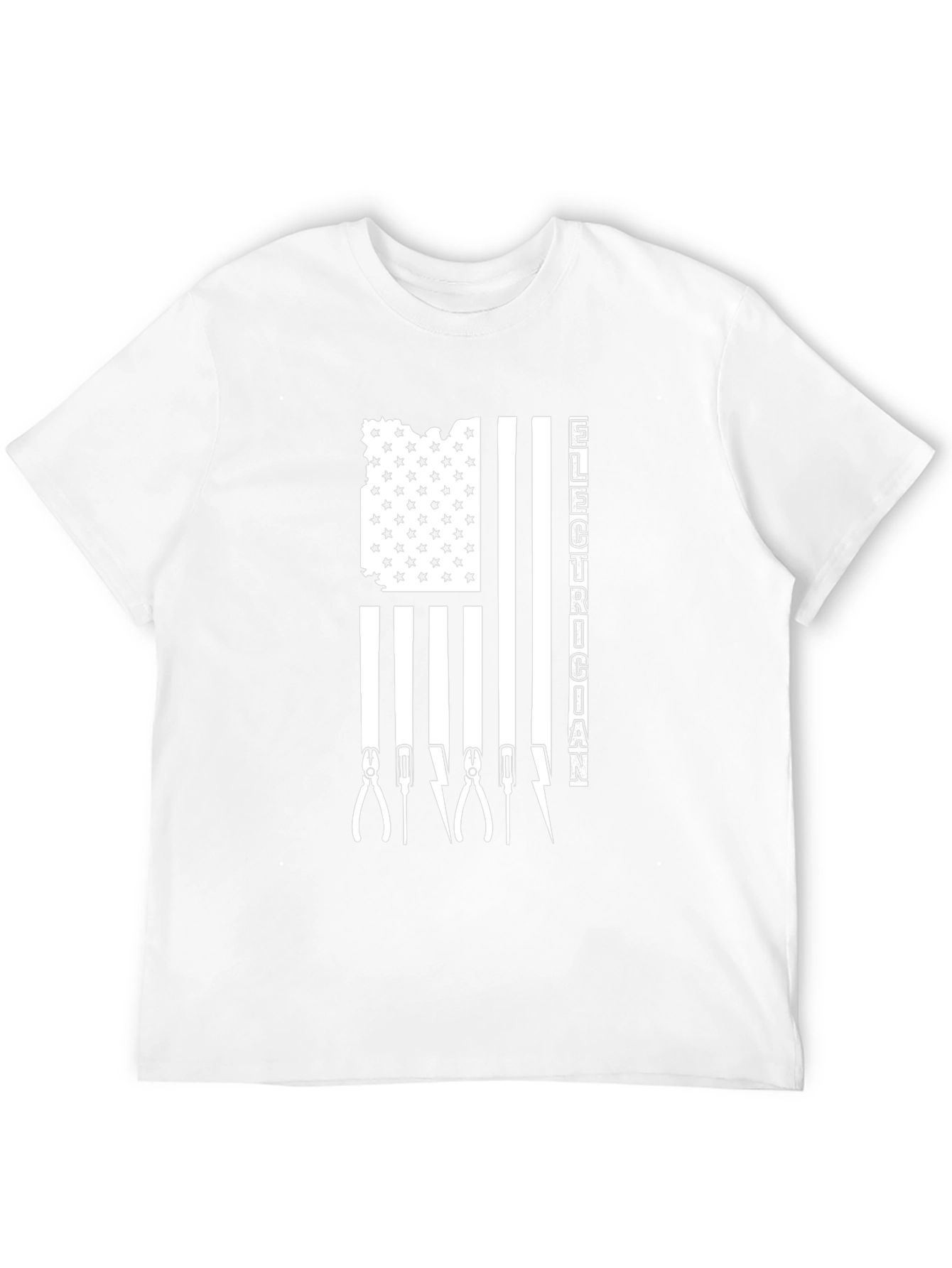 Electrician American Flag Graphic T-Shirt