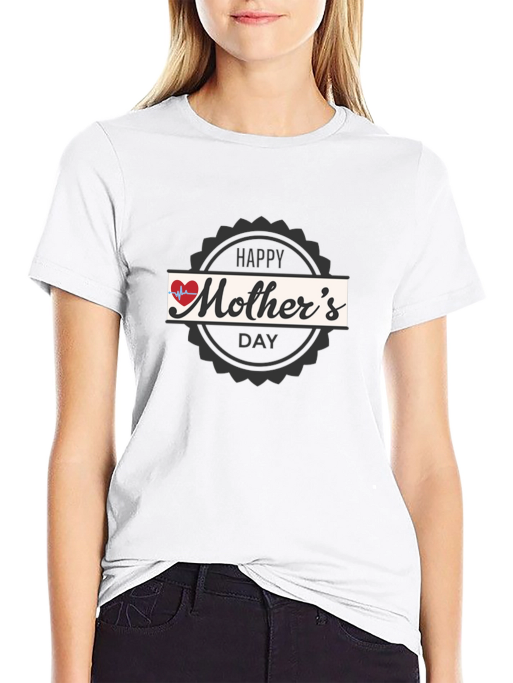 Happy Mothers Day Graphic Tee - Black