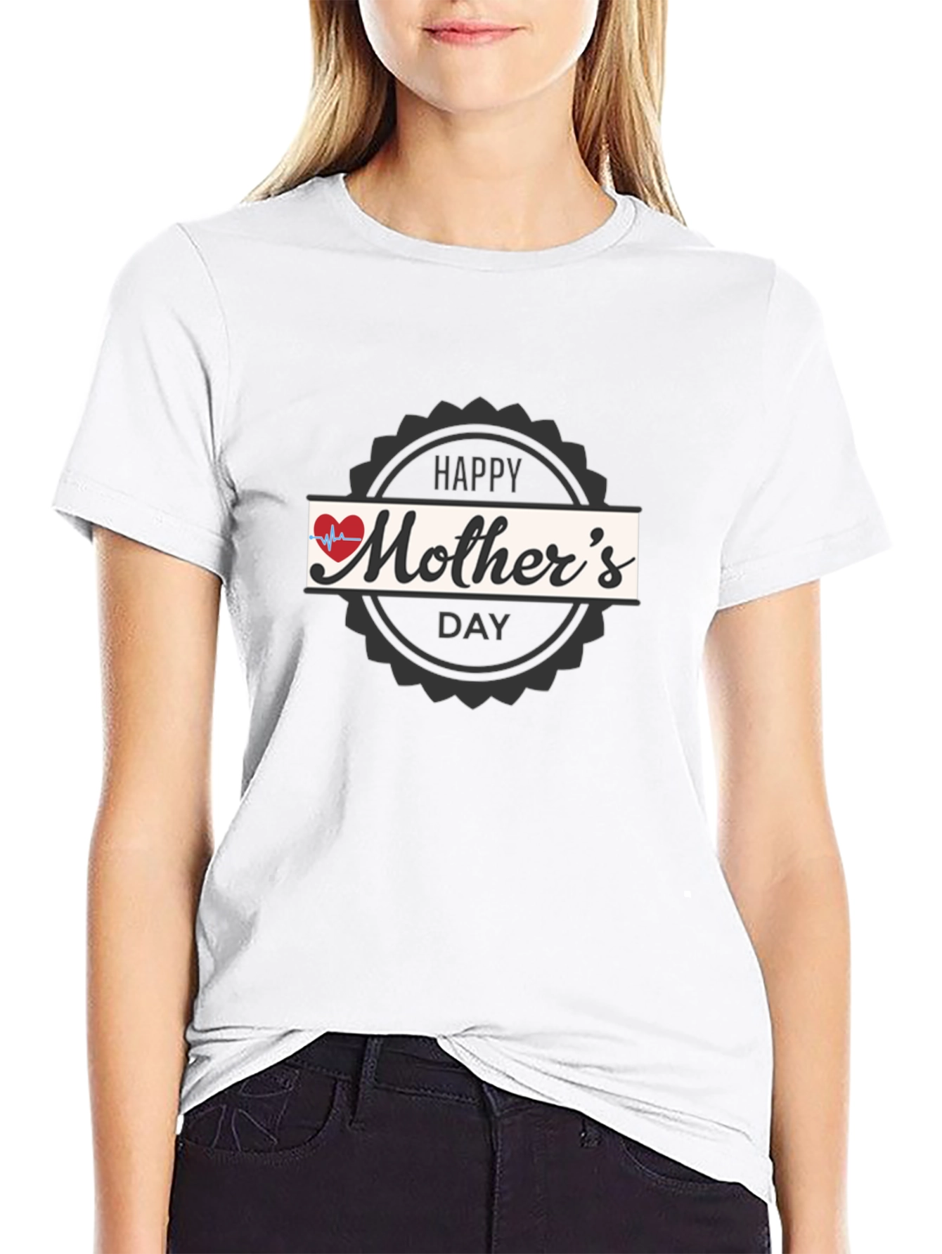 Happy Mothers Day Graphic Tee - Black