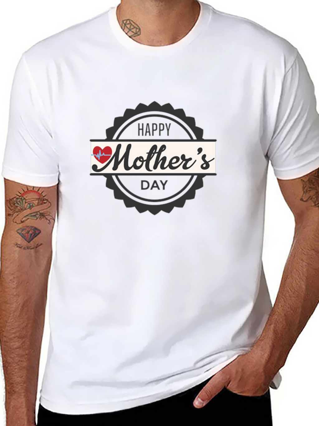 Happy Mothers Day Graphic Tee - Black