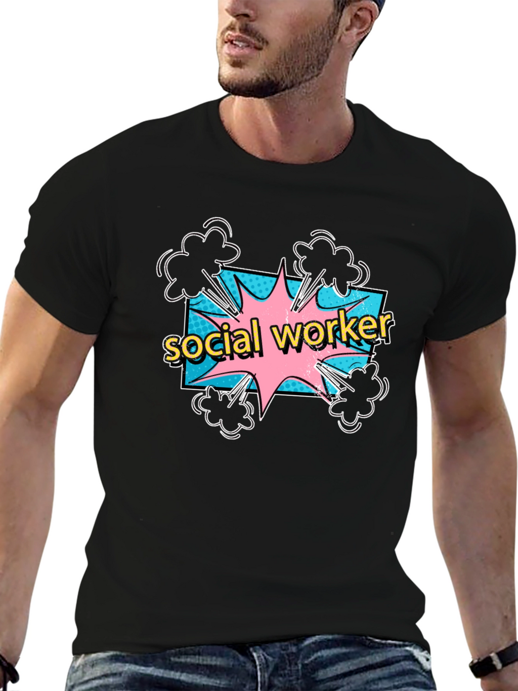 Social Worker Comic Style T-Shirt