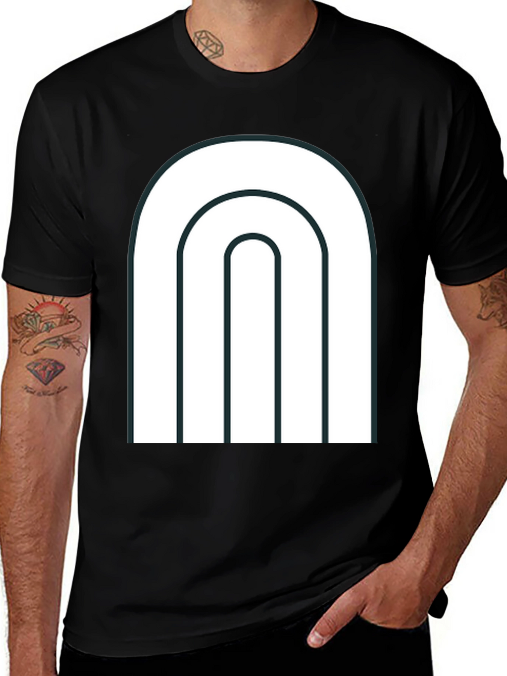 Modern Arch Graphic Tee - Black