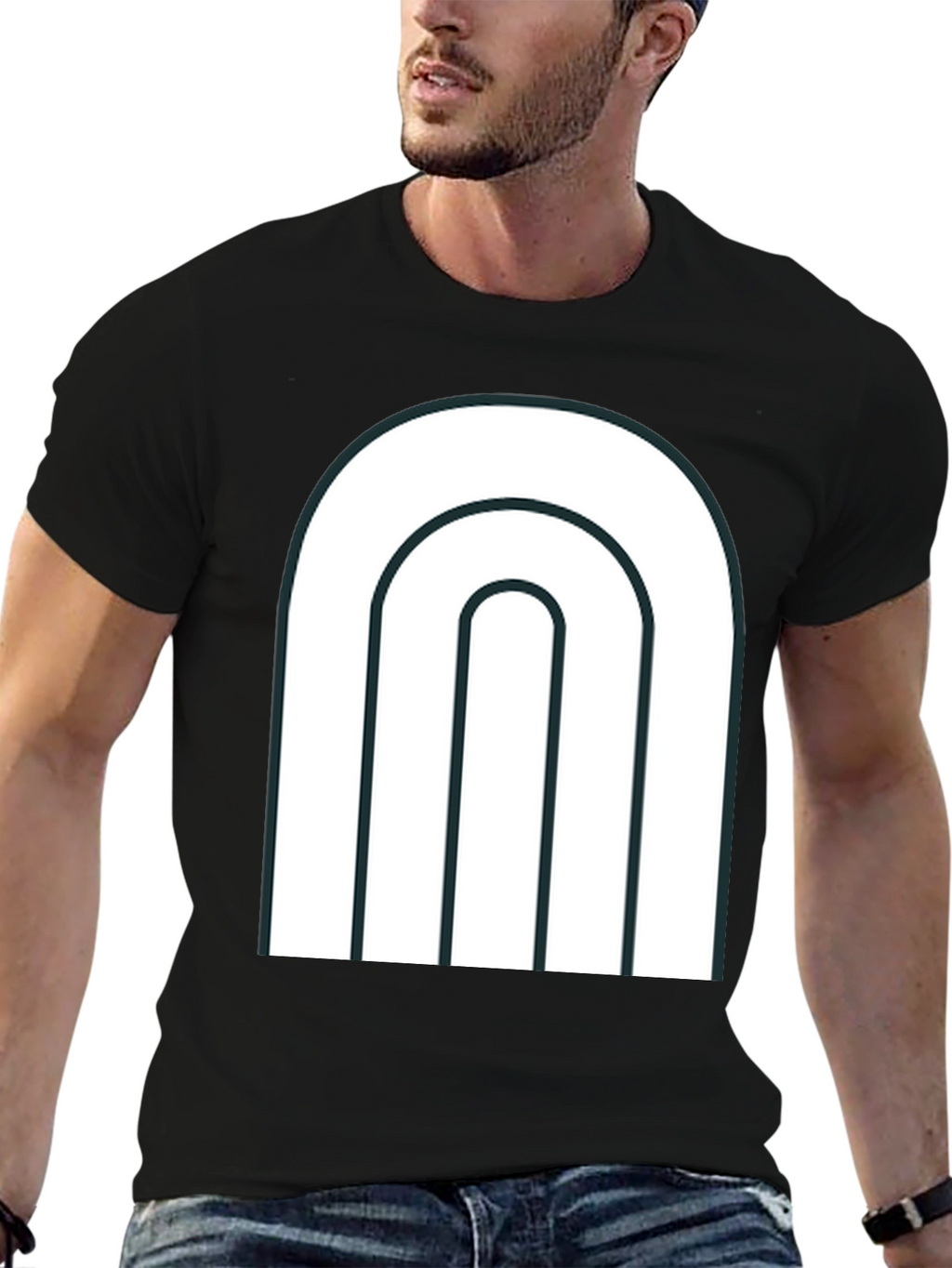 Modern Arch Graphic Tee - Black