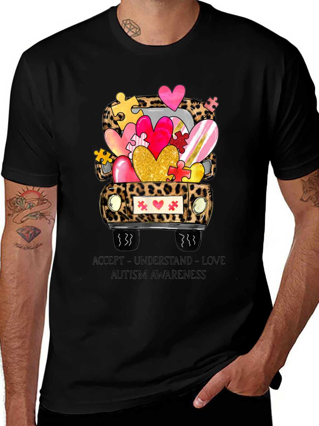 Autism Awareness Love Truck T-Shirt