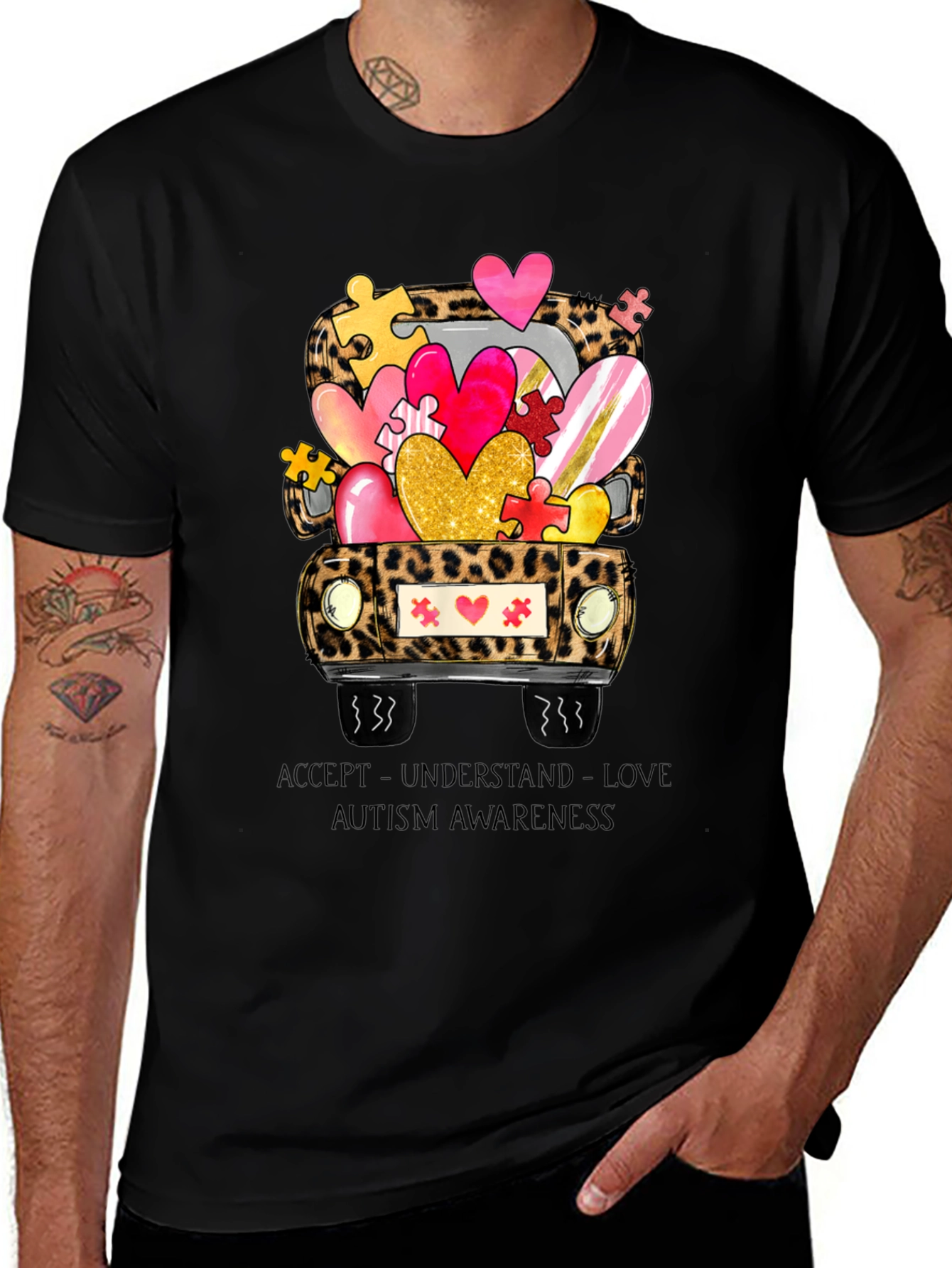 Autism Awareness Love Truck T-Shirt