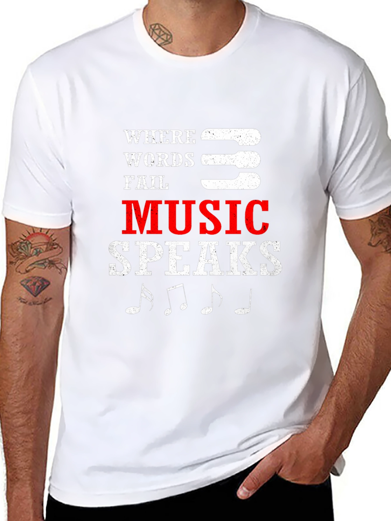 Music Speaks Mens Graphic T-Shirt