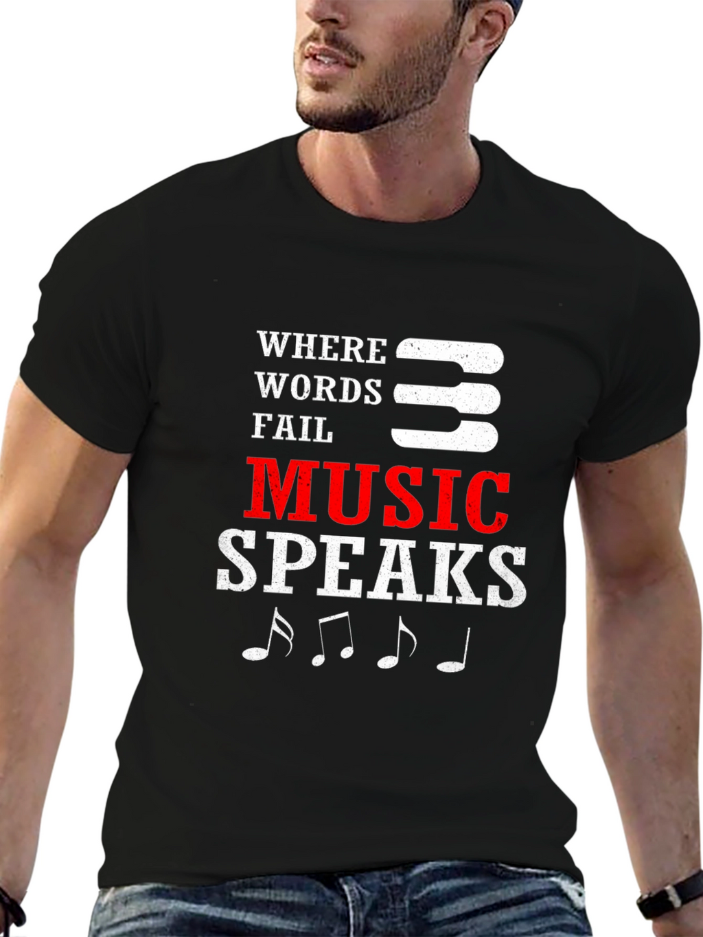 Music Speaks Mens Graphic T-Shirt