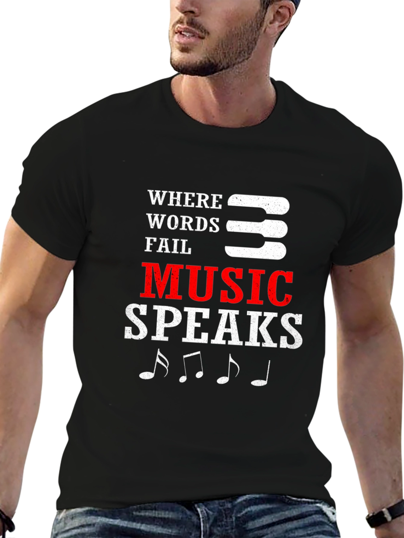 Music Speaks Mens Graphic T-Shirt