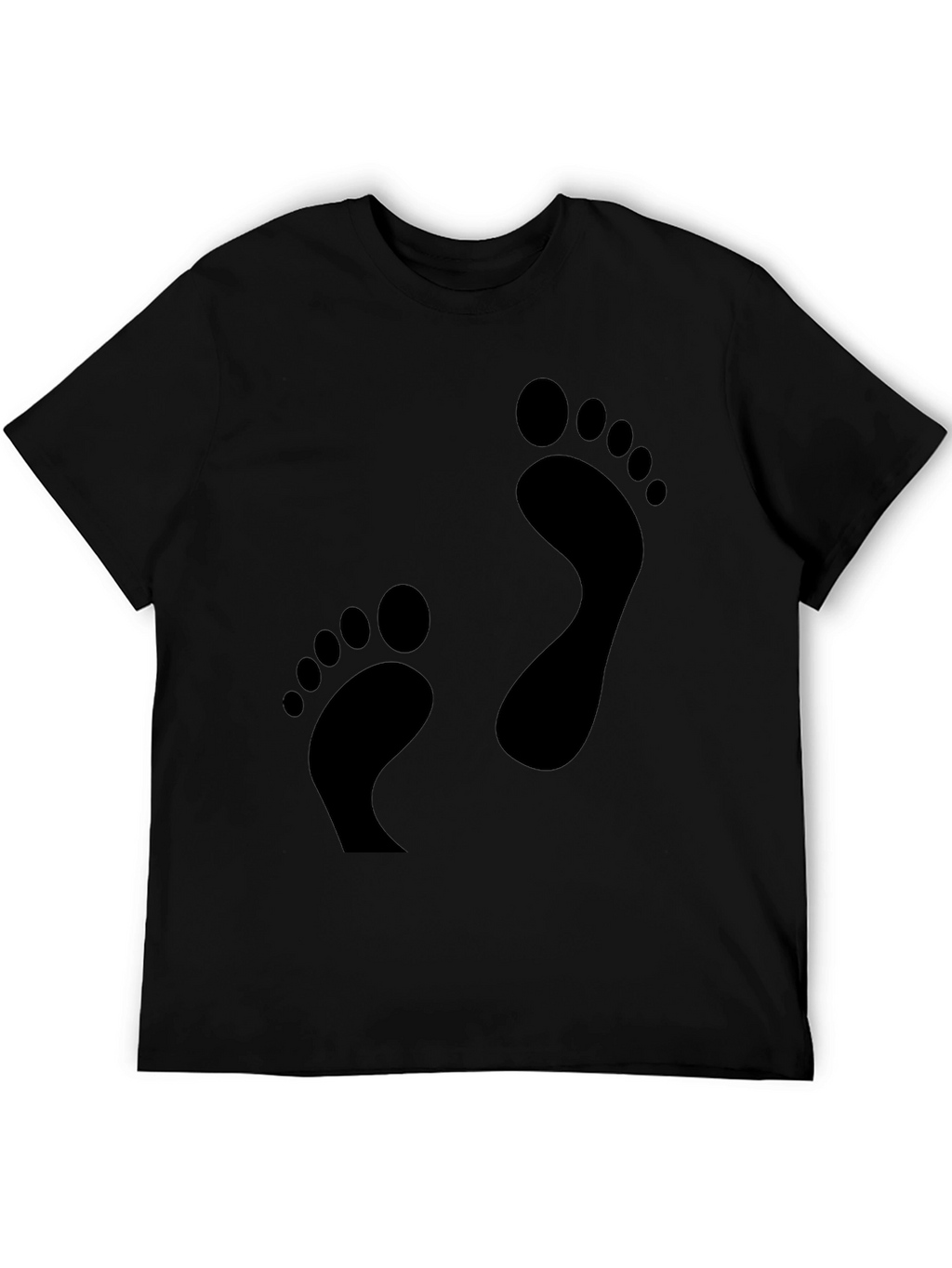 Footprint Black T-Shirt - Fun Casual Tee