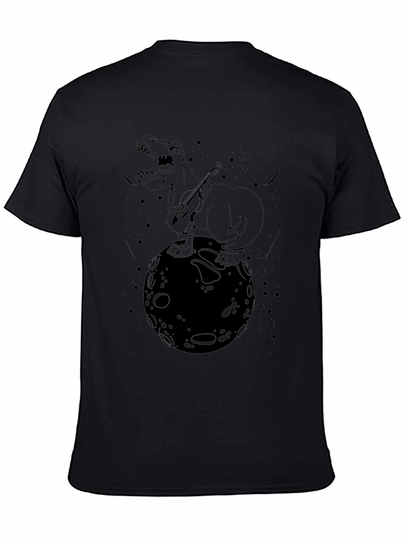 Dino Moon T-Shirt - Black Graphic Tee