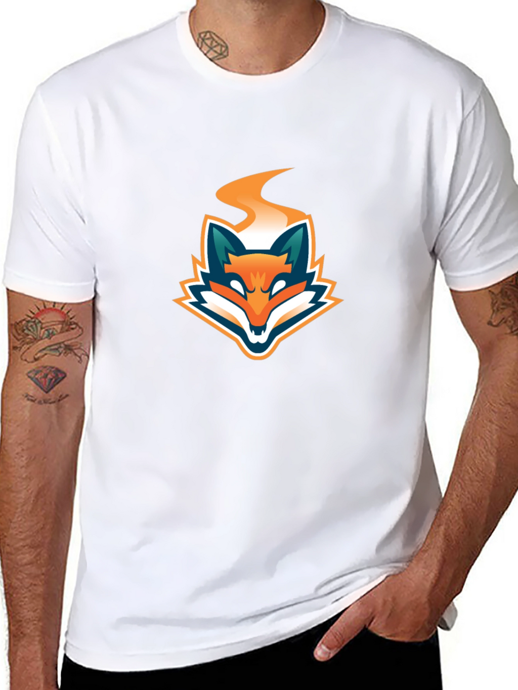 Black T-Shirt with Fiery Fox Logo