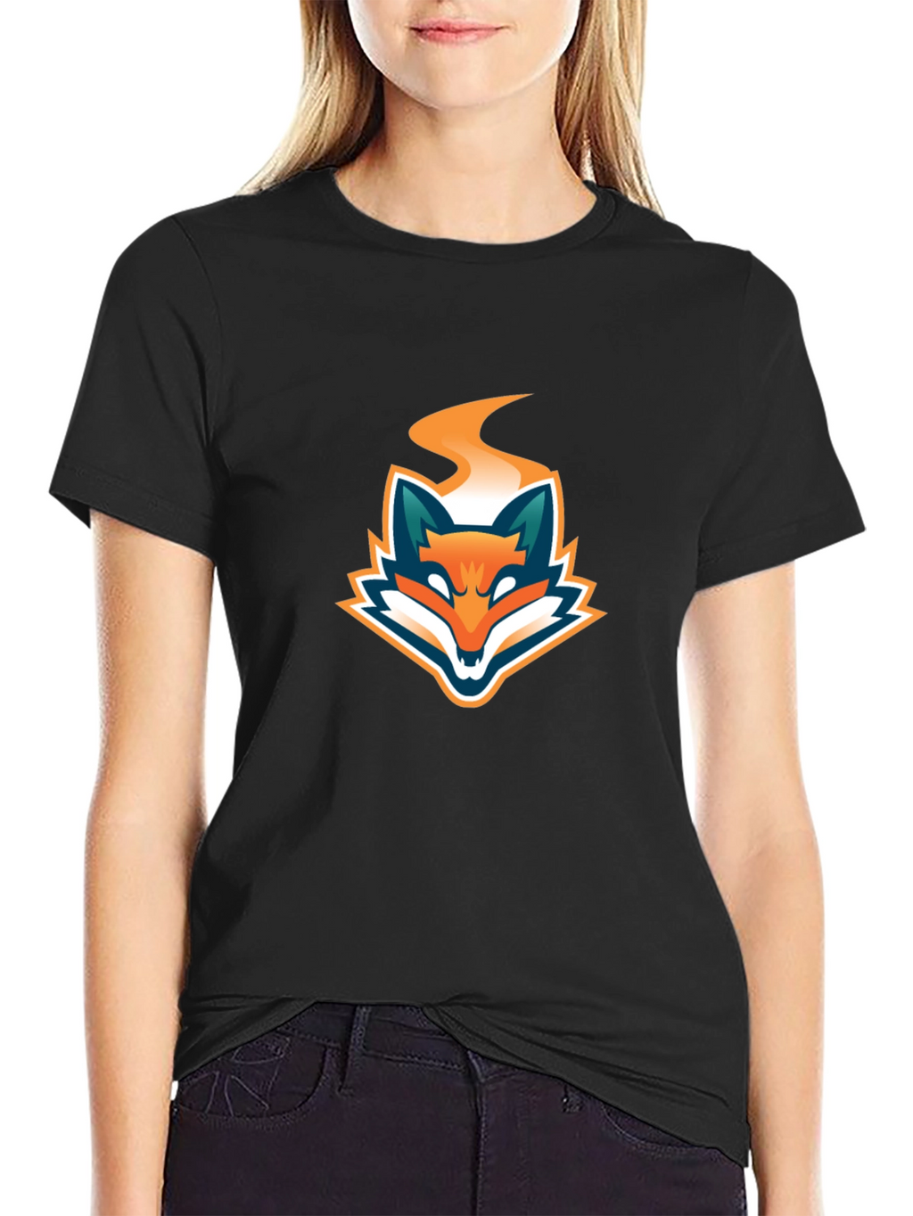 Black T-Shirt with Fiery Fox Logo