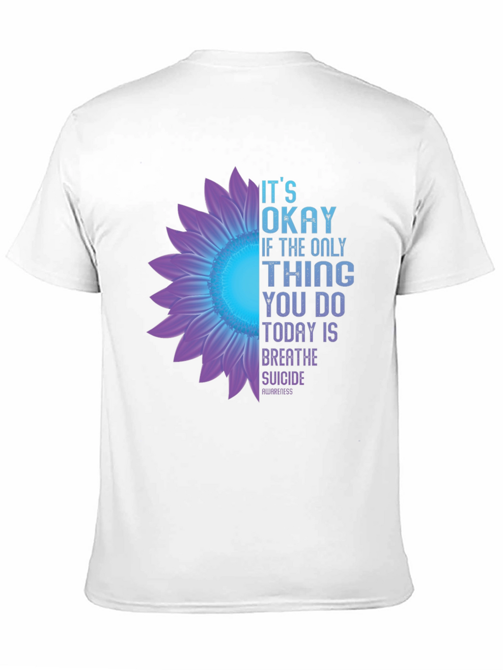 Its Okay Breathe Suicide Awareness Black T-Shirt