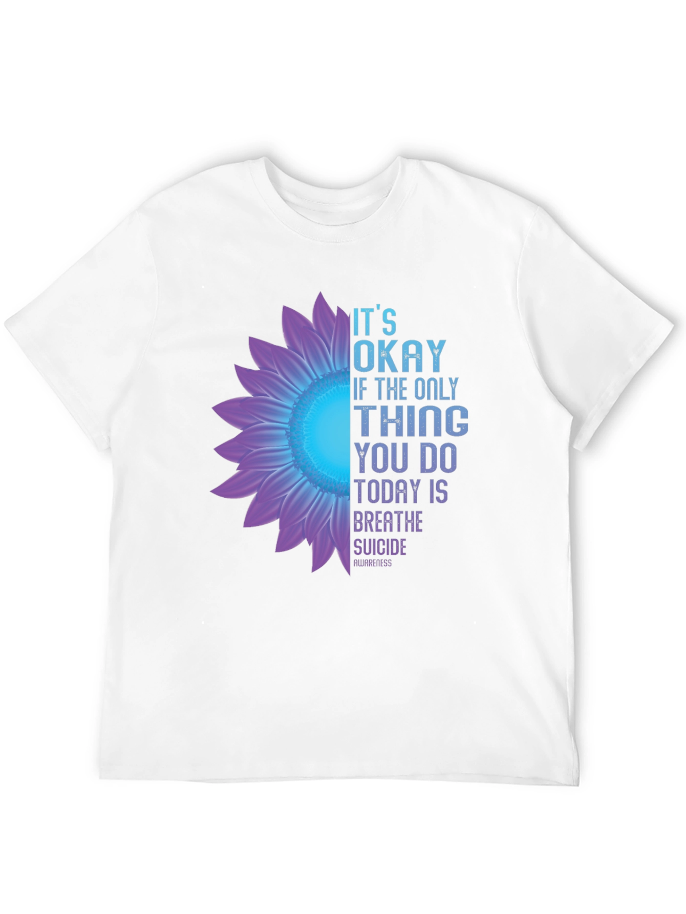 Its Okay Breathe Suicide Awareness Black T-Shirt