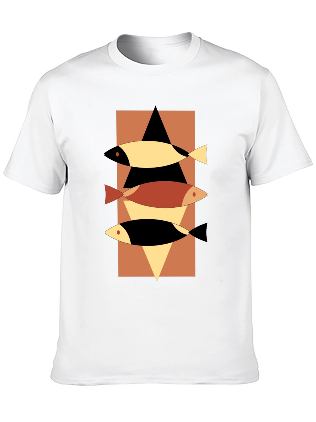 Abstract Fish Graphic Tee - Mens Black T-Shirt