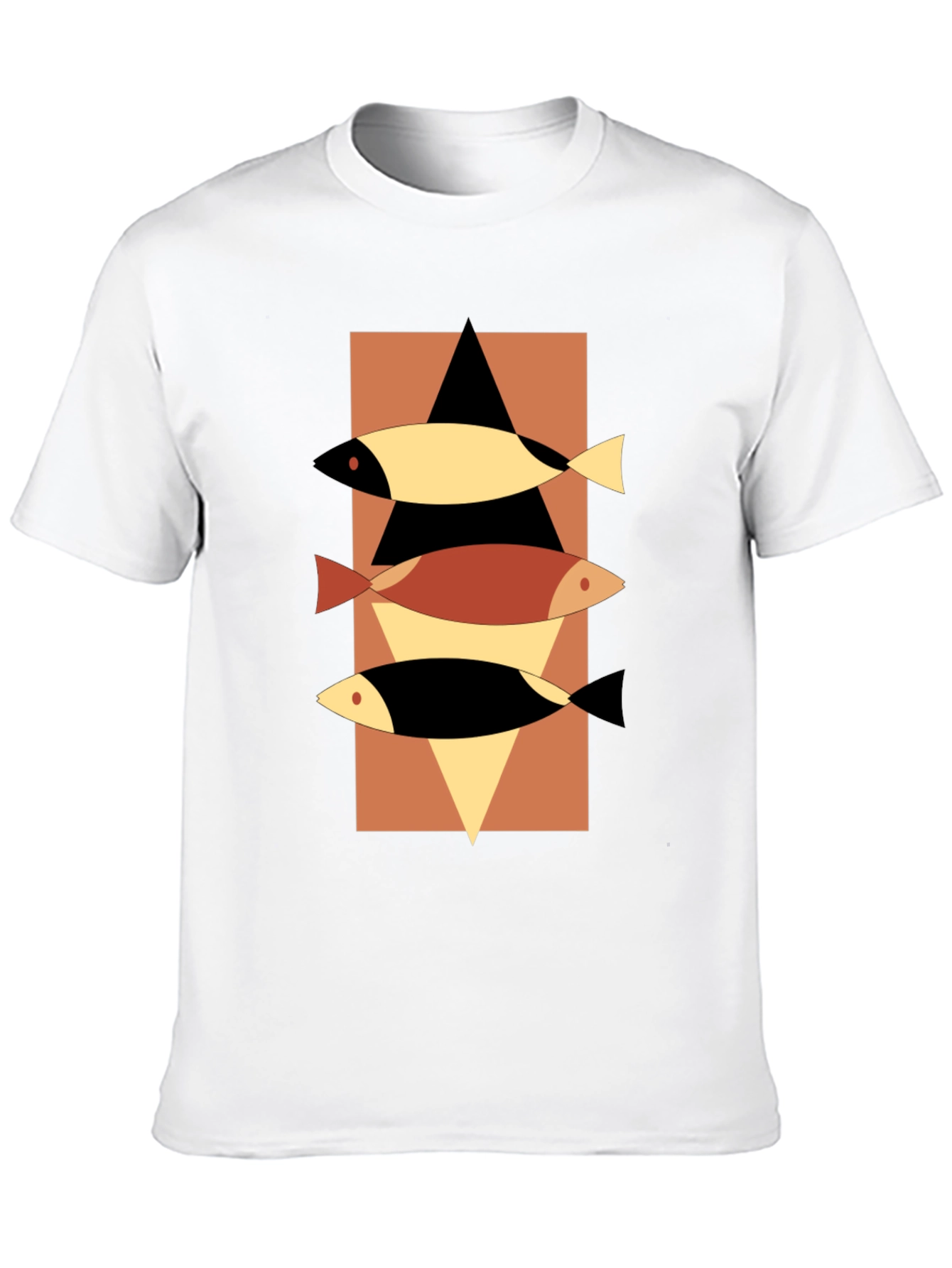 Abstract Fish Graphic Tee - Mens Black T-Shirt