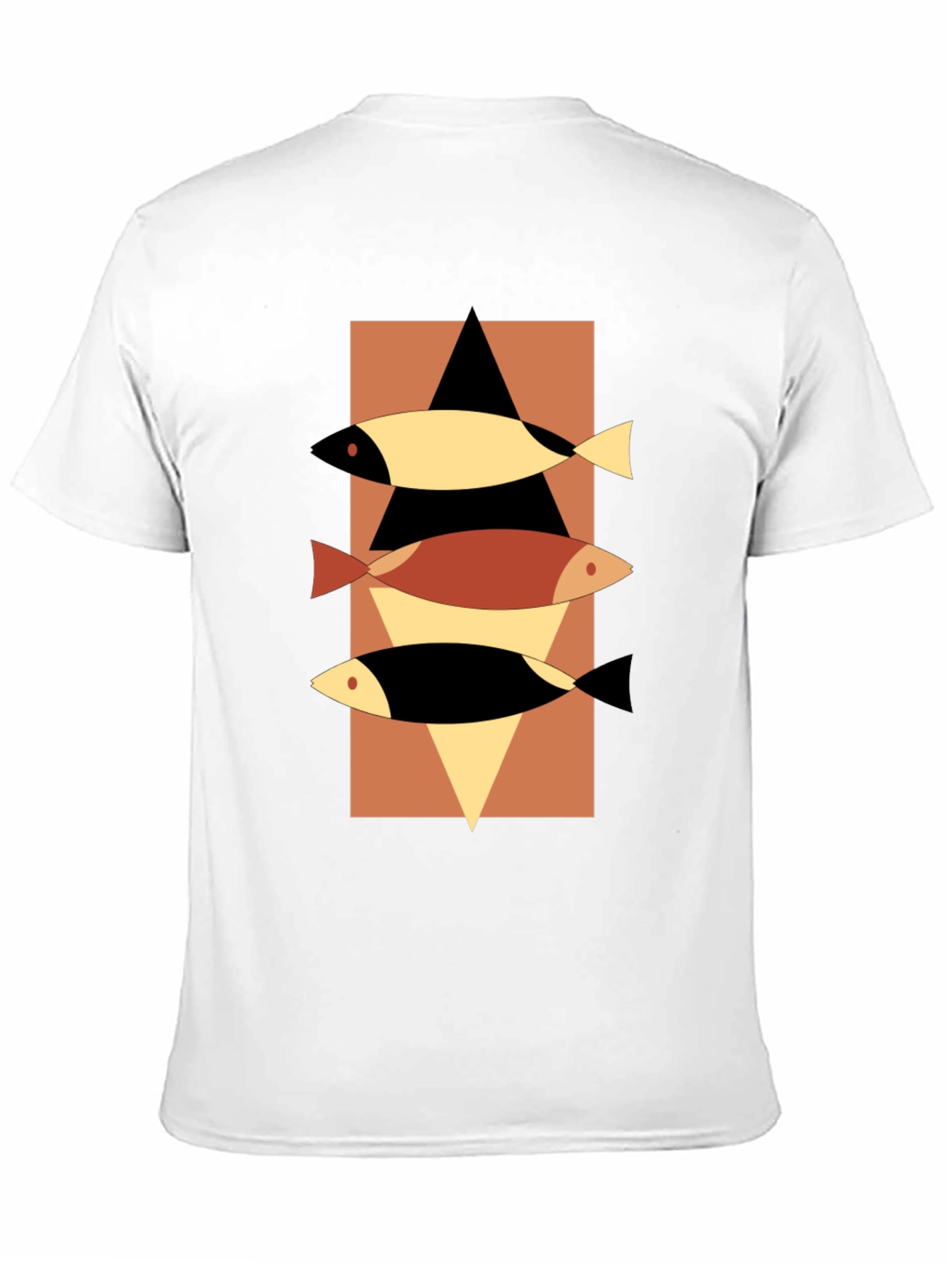 Abstract Fish Graphic Tee - Mens Black T-Shirt