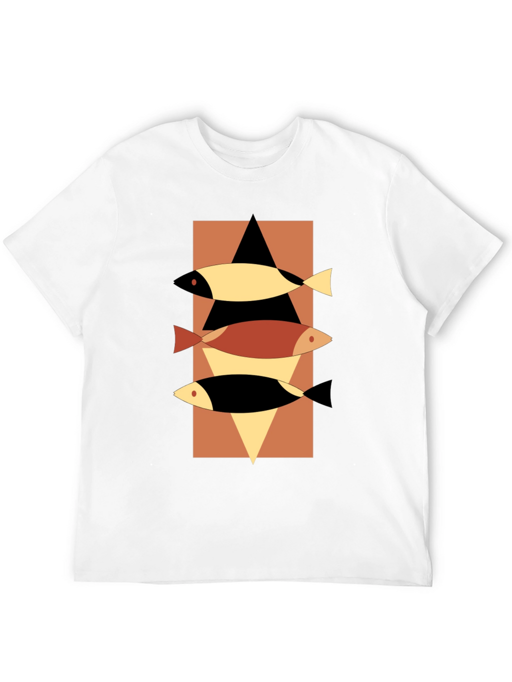 Abstract Fish Graphic Tee - Mens Black T-Shirt