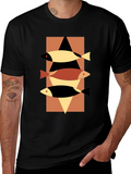 Abstract Fish Graphic Tee - Mens Black T-Shirt