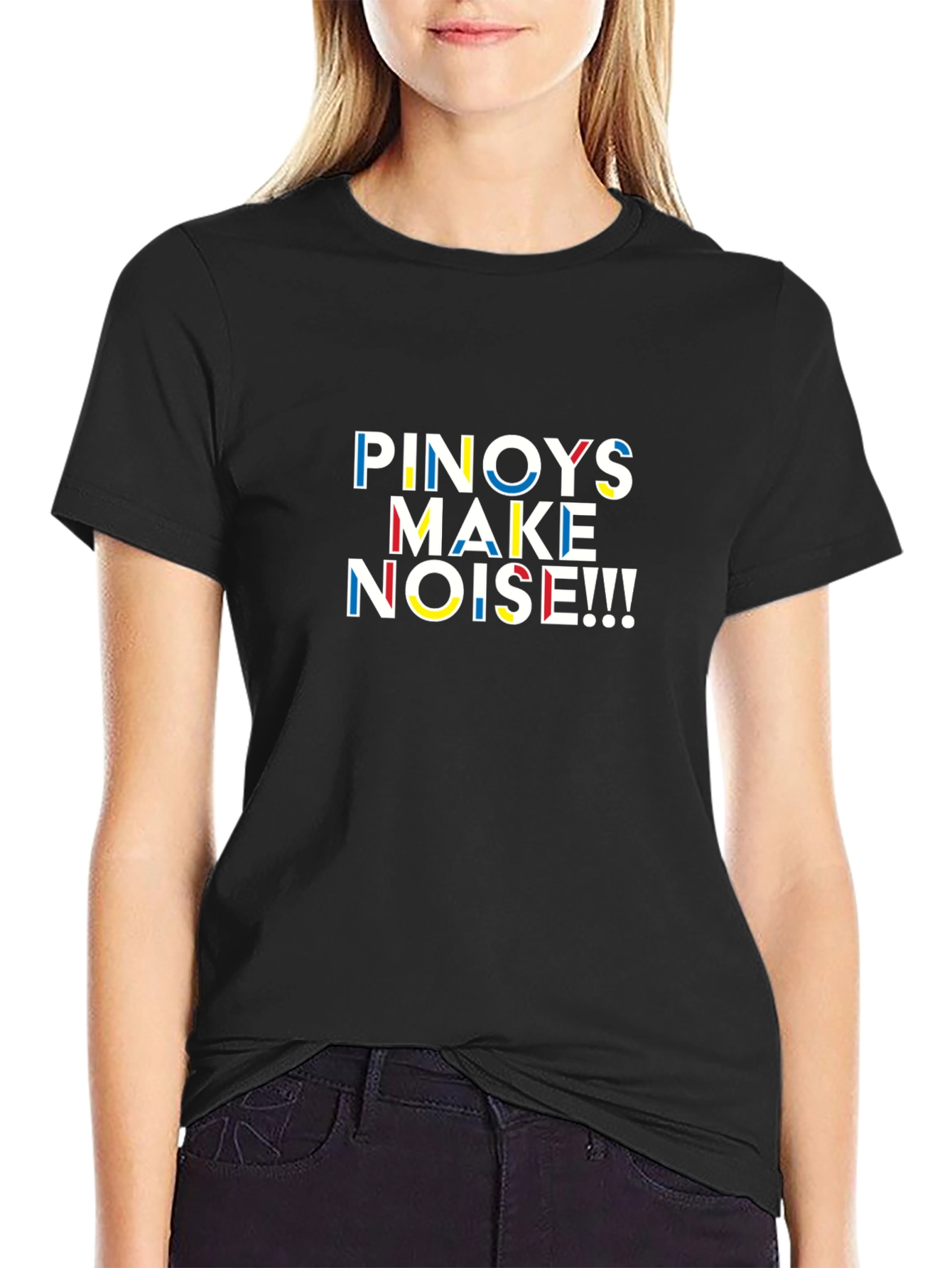 Pinoys Make Noise Graphic Tee - Black Cotton T-Shirt