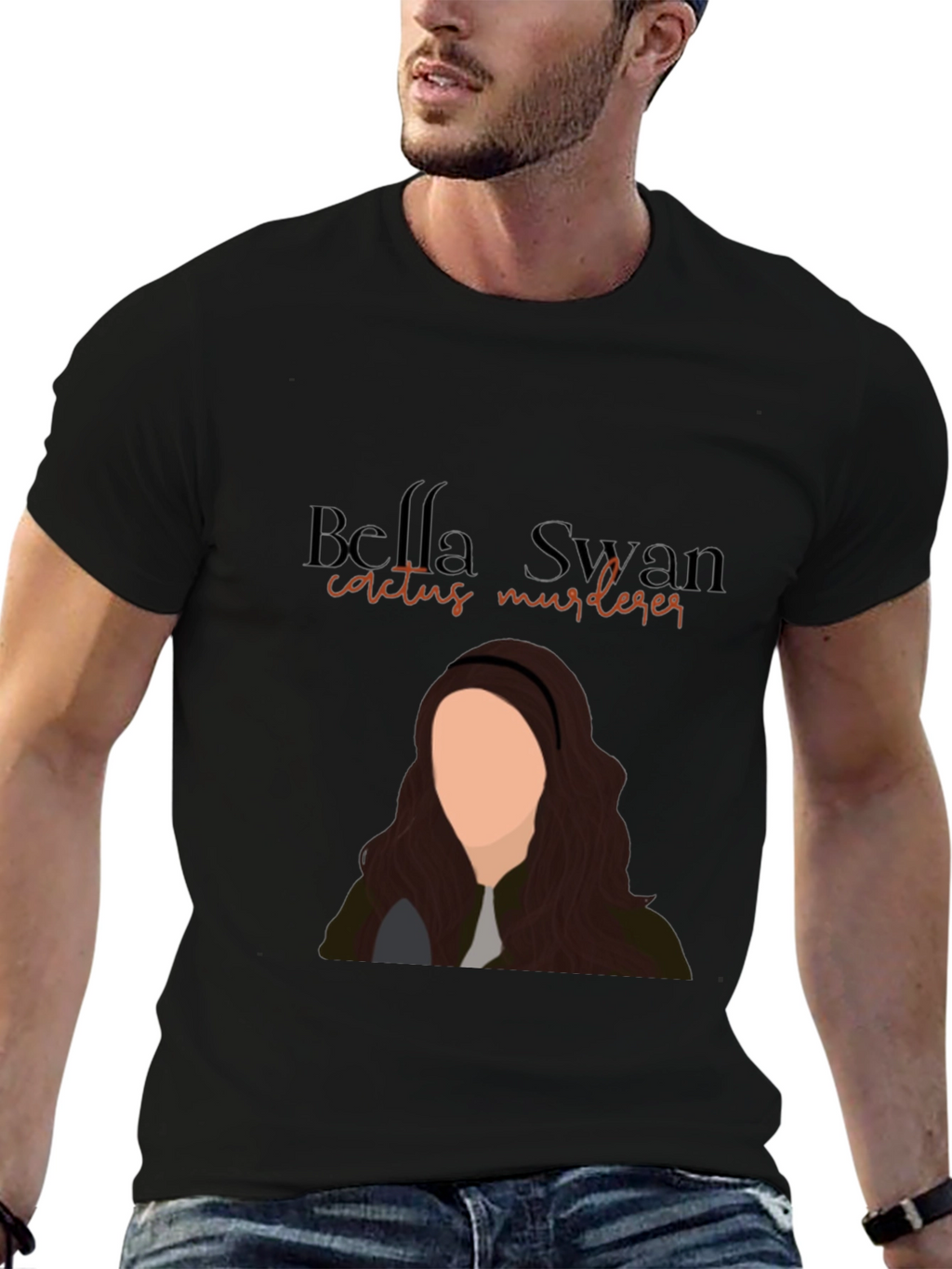 Bella Swan Cactus Murderer Black T-Shirt