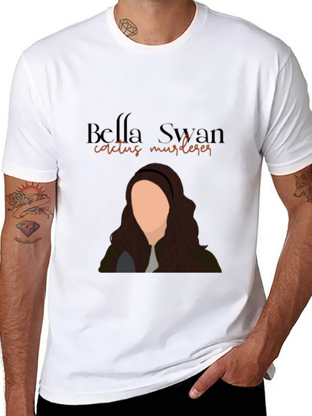 Bella Swan Cactus Murderer Black T-Shirt