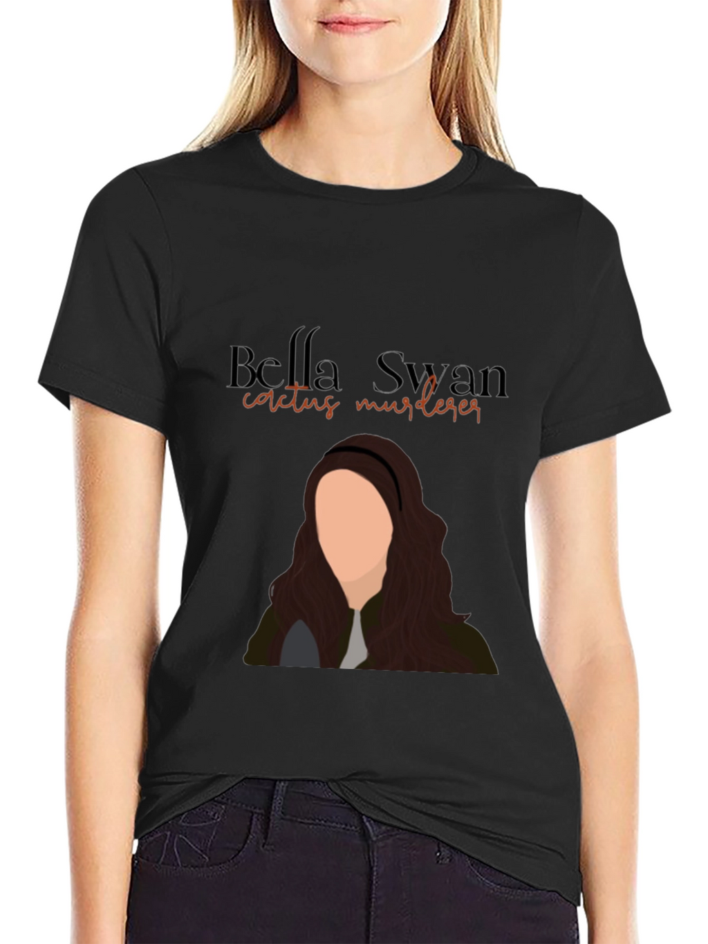 Bella Swan Cactus Murderer Black T-Shirt