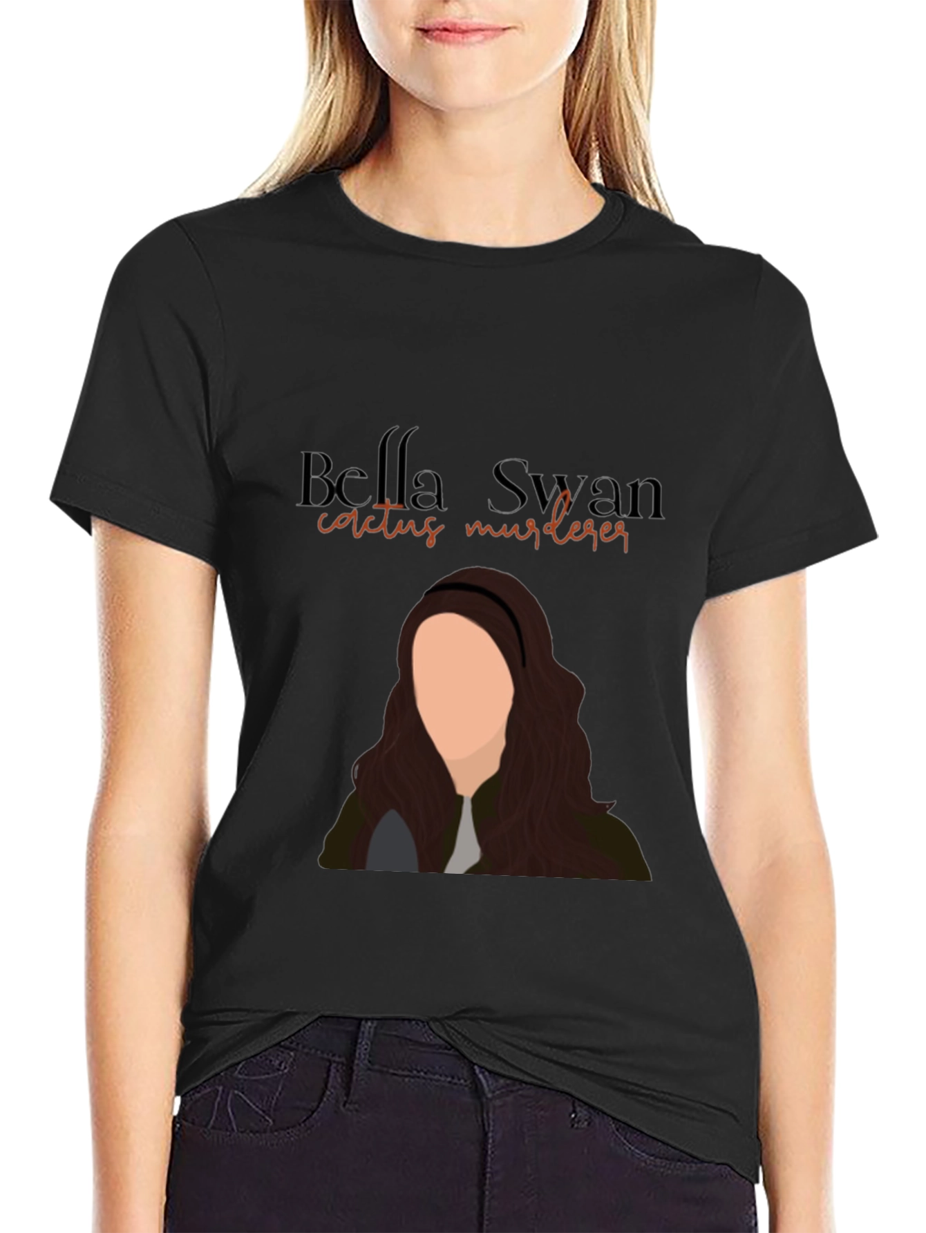 Bella Swan Cactus Murderer Black T-Shirt