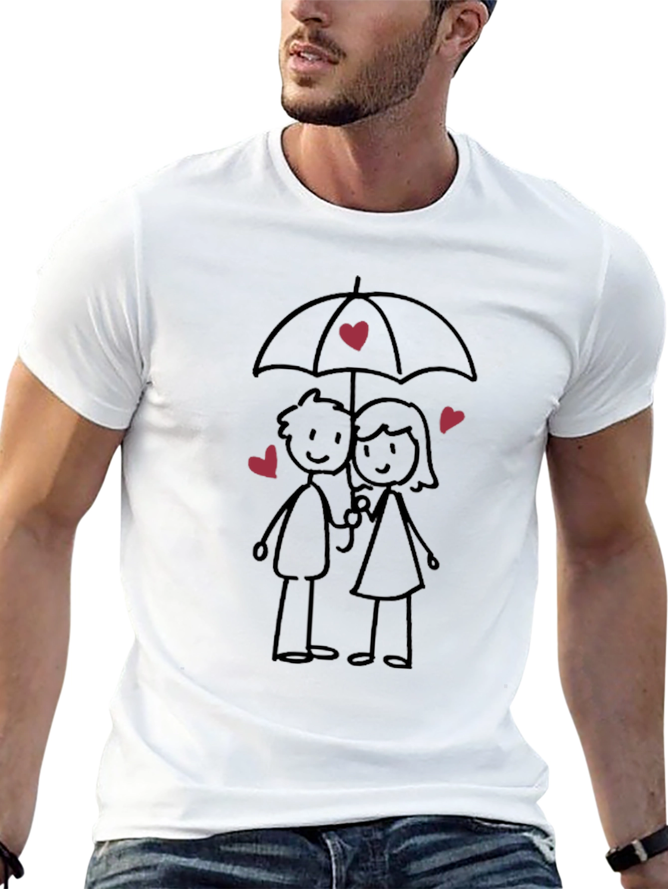 Romantic Stick Figure Couple T-Shirt