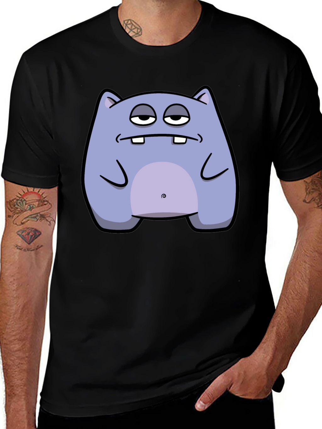 Funny Cartoon Monster Graphic T-Shirt
