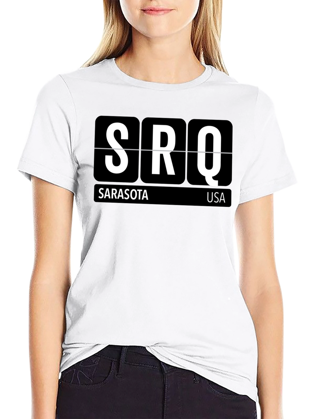 Sarasota Airport Code SRQ Black T-Shirt