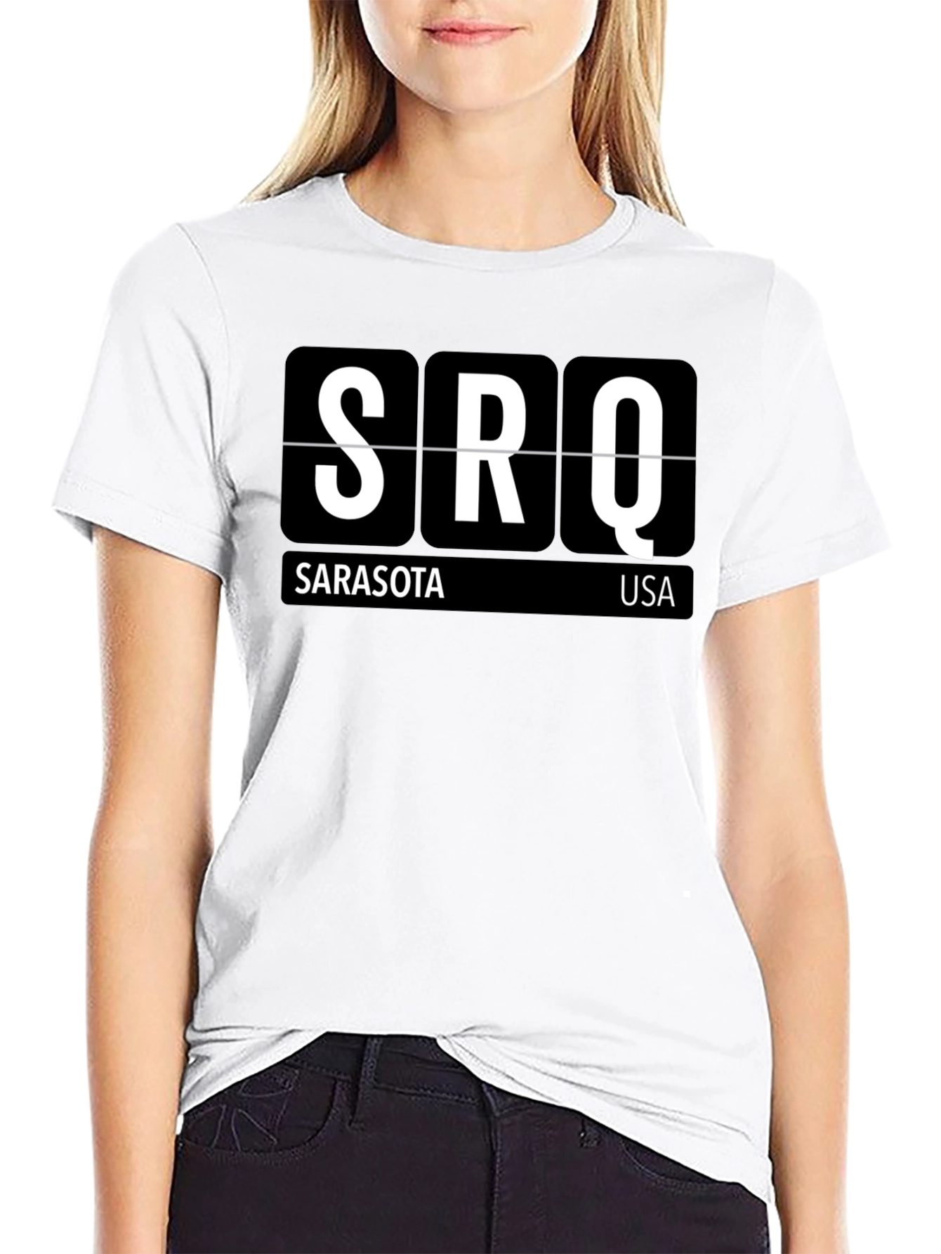 Sarasota Airport Code SRQ Black T-Shirt