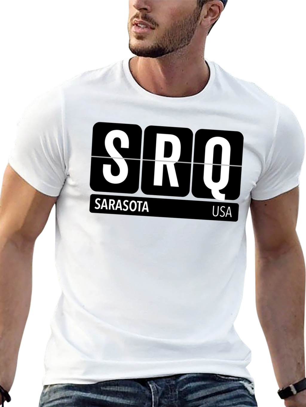 Sarasota Airport Code SRQ Black T-Shirt