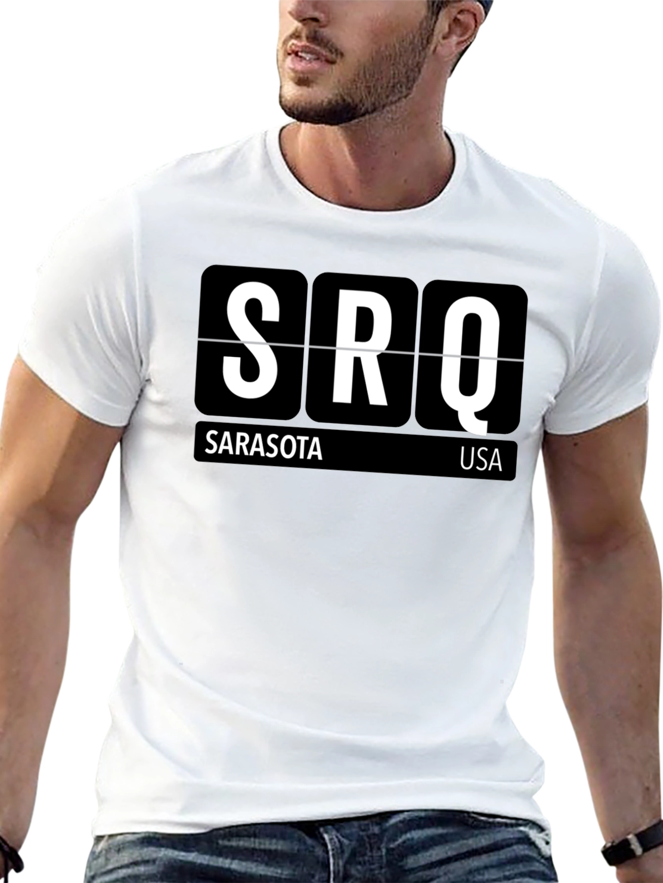 Sarasota Airport Code SRQ Black T-Shirt